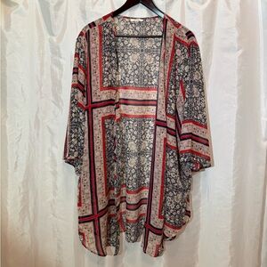 Maurices Boho Floral Print Kimono Cardigan S/M Open Front Lightweight